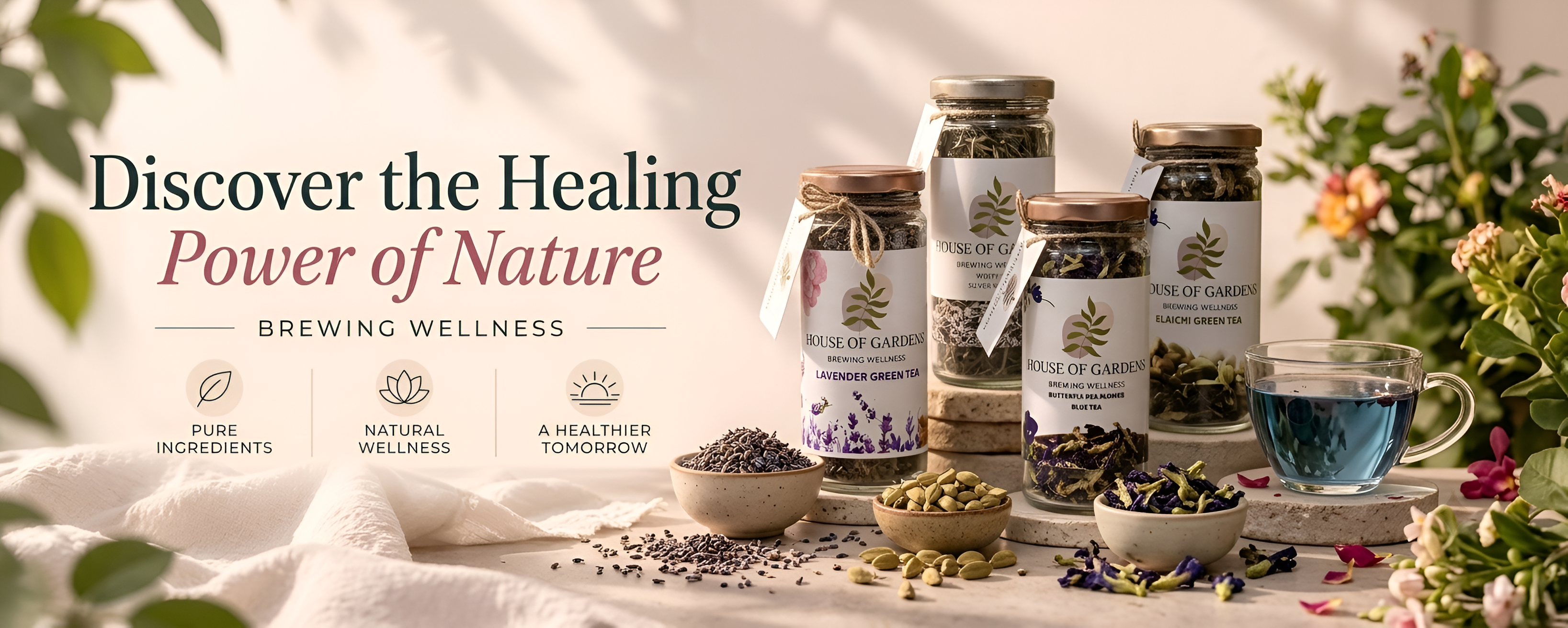 House of Gardens Rose Herbal Tea - Whole Flower Buds & Herbal Infusions